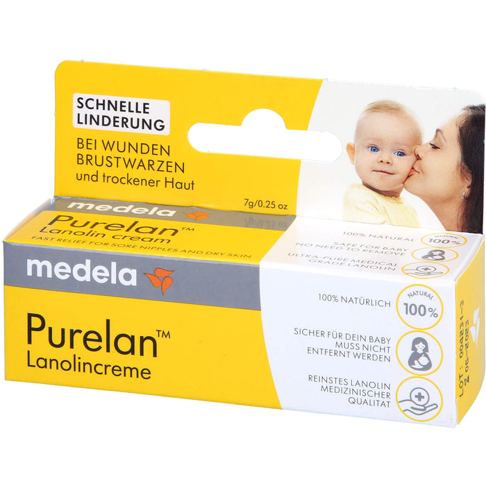 Medela Purelan Brustwarzensalbe aus 100% Lanolin, 7 g Ointment