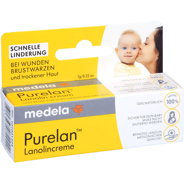 Medela Purelan Brustwarzensalbe aus 100% Lanolin, 7 g Ointment
