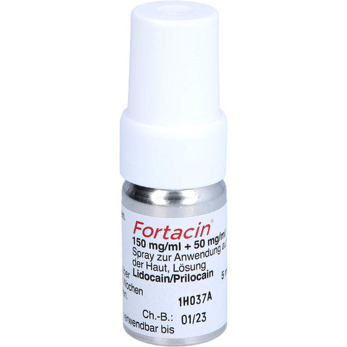 Fortacin 150 mg/ml Lidocain 50 mg/ml Prilocain Spray zur Behandlung von vorzeitigem Samenerguss bei erwachsenen Männern, 5 ml Solution