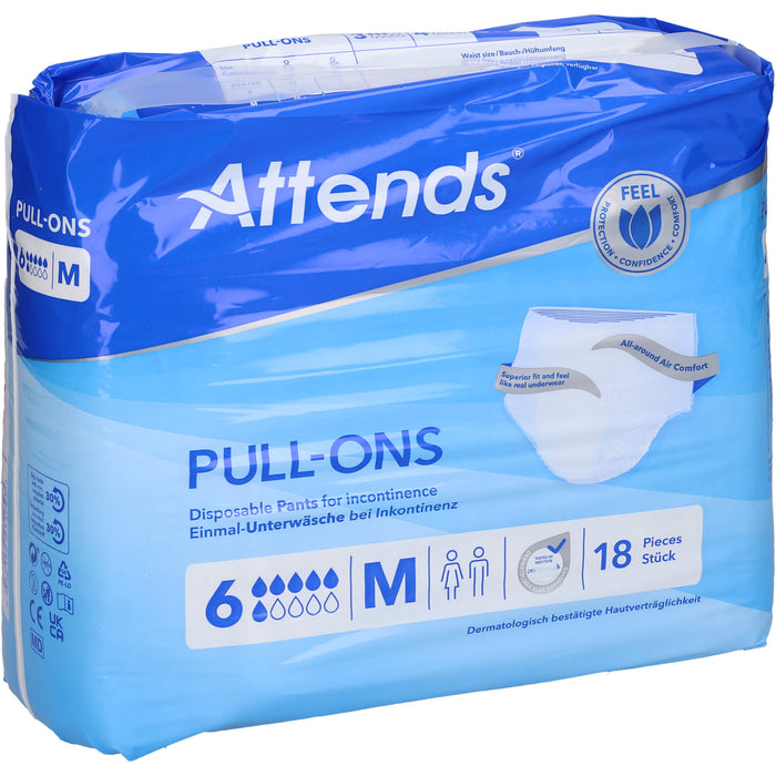 Attends Pull-Ons 6 Einmalunterwäsche bei Inkontinenz Gr.M, 18 pc Culottes