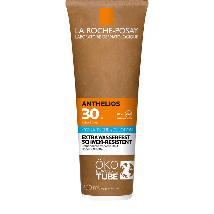 La Roche-Posay Anthelios hydratisierende Lotion LSF 30 extra wasserfest und Schweiß-resistent für empfindliche Haut, 250 ml Lösung