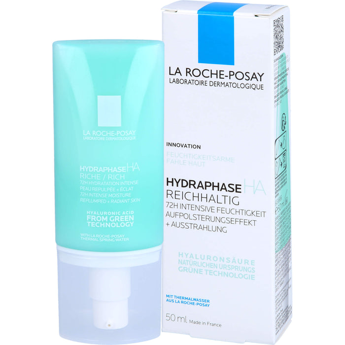 La Roche-Posay Hydraphase HA Reichhaltig 72h intensive Feuchtigkeitspflege mit Aufpolsterungseffekt, 50 ml Cream