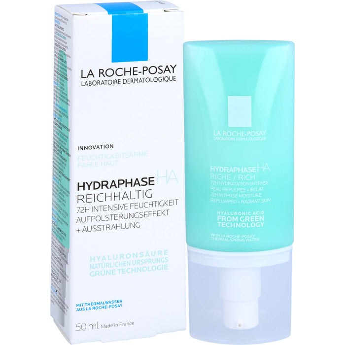La Roche-Posay Hydraphase HA Reichhaltig 72h intensive Feuchtigkeitspflege mit Aufpolsterungseffekt, 50 ml Cream