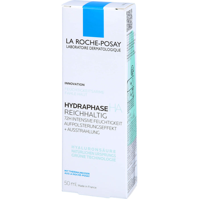 La Roche-Posay Hydraphase HA Reichhaltig 72h intensive Feuchtigkeitspflege mit Aufpolsterungseffekt, 50 ml Cream