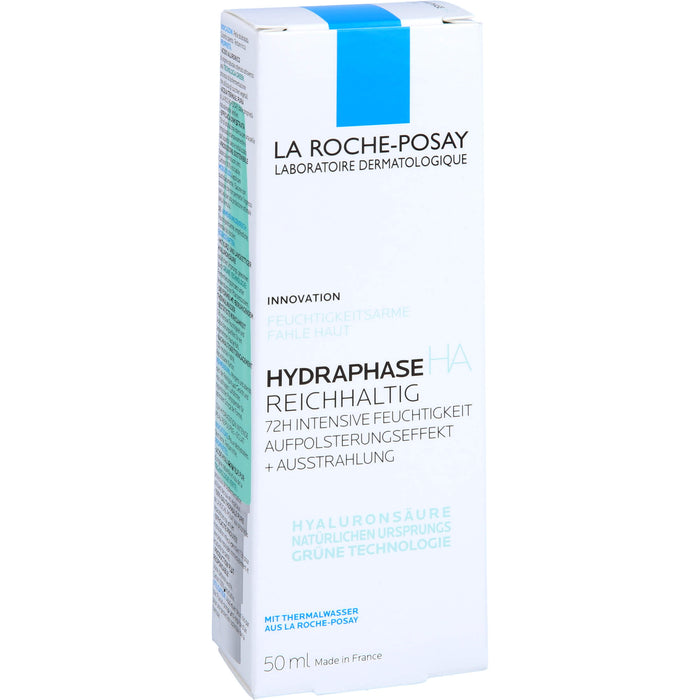 La Roche-Posay Hydraphase HA Reichhaltig 72h intensive Feuchtigkeitspflege mit Aufpolsterungseffekt, 50 ml Cream