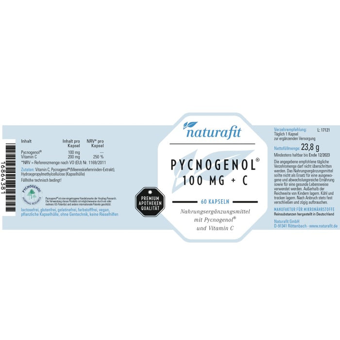 naturafit Pycnogenol 100 mg + C, 60 St. Kapseln