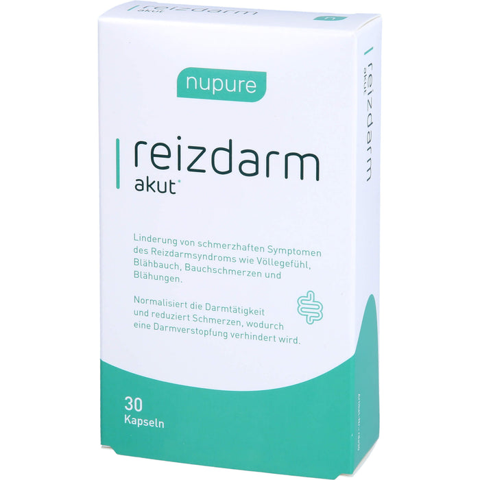 Nupure Reizdarm akut Kapseln bei Völlegefühl, Blähbauch und Bauchschmerzen, 30 pcs. Capsules