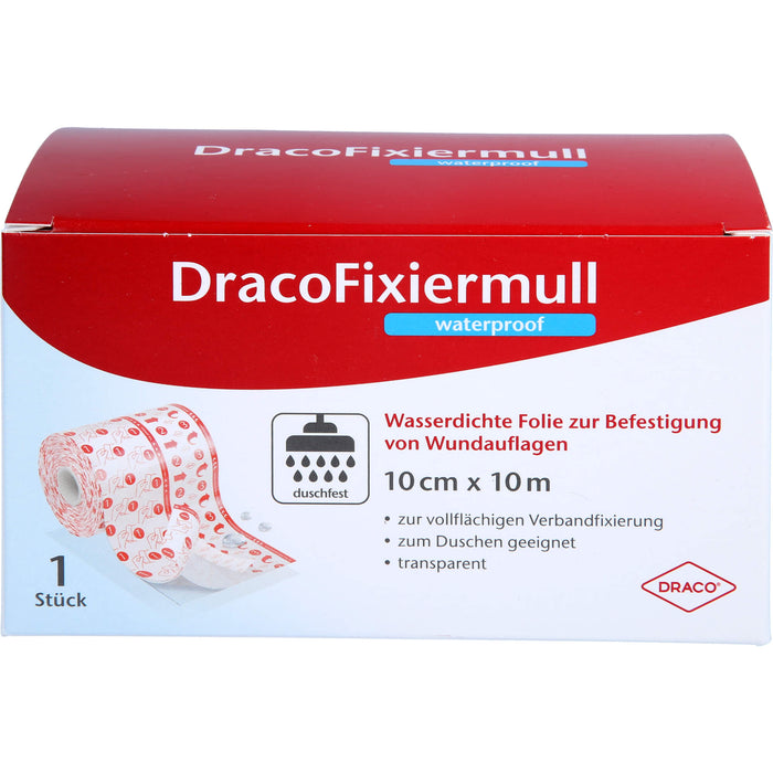 Draco Fixiermull waterproof 10 cm x 10 m, 1 St. Verband