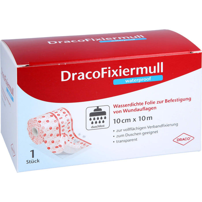 Draco Fixiermull waterproof 10 cm x 10 m, 1 St. Verband