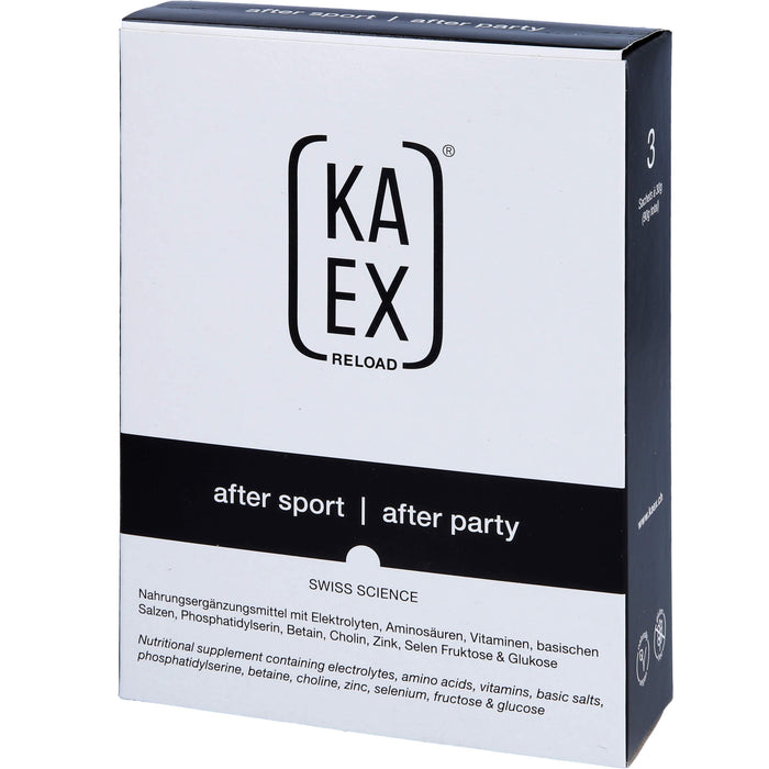 KAEX Reload After Sport Lösung Begleiter in der Regenerationsphase nach Sport, 3 pc Sachets