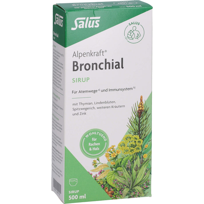 Salus Alpenkraft Bronchial-Sirup für Atemwege und Immunsystem, 500 ml Lösung
