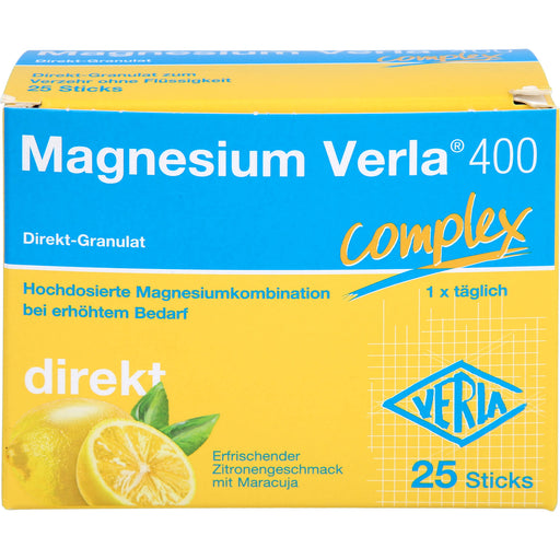 Magnesium Verla  400 direkt Zitrone, Direkt-Granulat, 25 St. Beutel