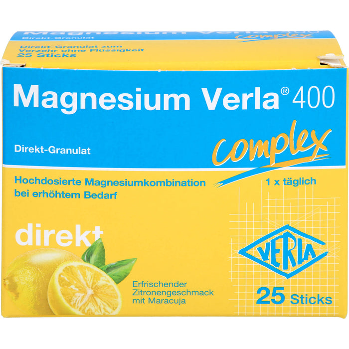 Magnesium Verla  400 direkt Zitrone, Direkt-Granulat, 25 St. Beutel