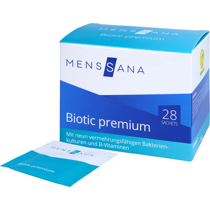 MensSana Biotic premium Beutel veganes Nahrungsergänzungsmittel mit Bakterienkulturen und Vitaminen, 56 g Sachets