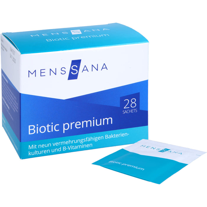 MensSana Biotic premium Beutel veganes Nahrungsergänzungsmittel mit Bakterienkulturen und Vitaminen, 56 g Sachets