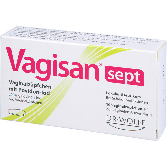 Vagisan sept Vaginalzäpfchen mit Povidon-Iod bei Scheideninfektionen, 10 pcs. Suppositories