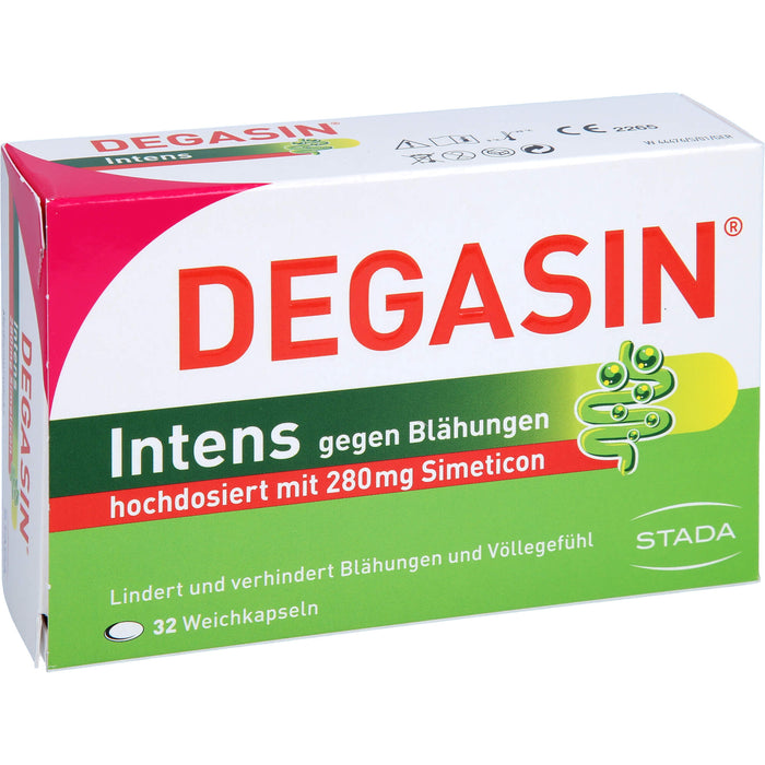 DEGASIN Intens 280 mg Kapseln gegen Blähungen und Völlegefühl, 32 pc Capsules