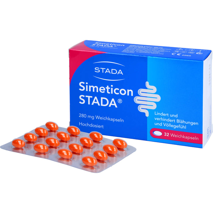 STADA Simeticon 280 mg Weichkapseln bei Blähungen und Völlegefühl, 32 St. Kapseln