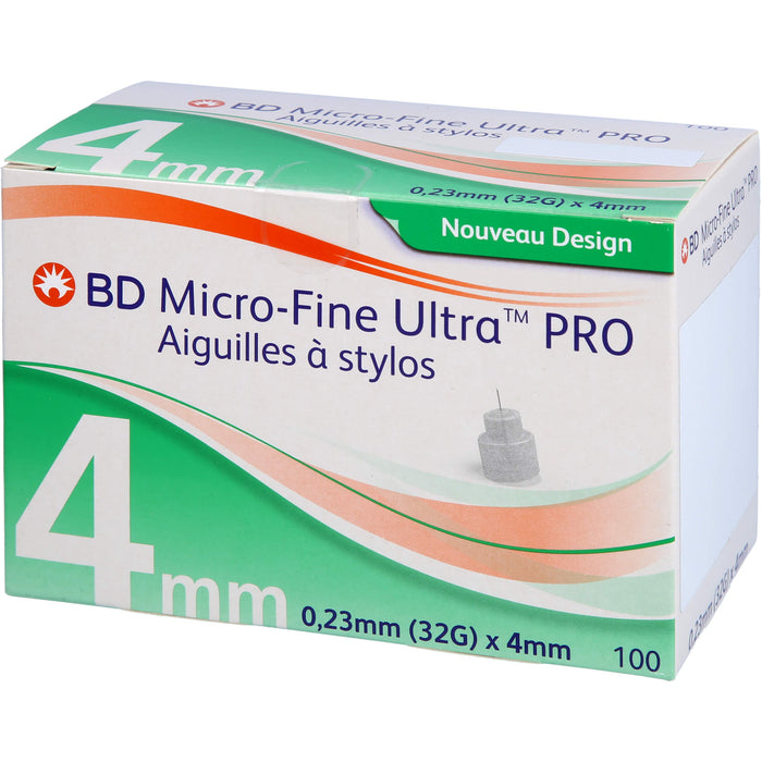 BD MICRO-FINE ULTRA PRO Pen-Nadeln 4mm 32G 0,23mm, 100 St KAN