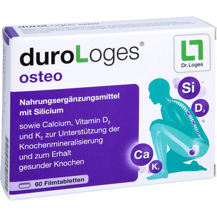 DuroLoges Osteo plus Silicium Filmtabletten zur Erhaltung normaler Knochen, 60 St. Tabletten