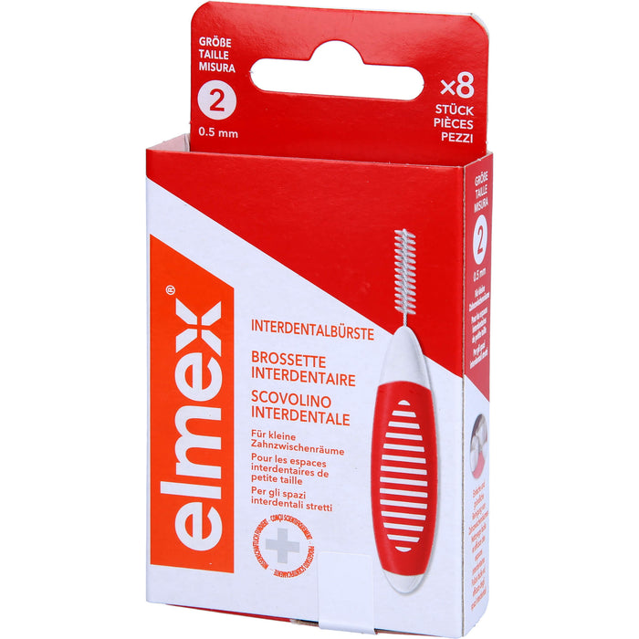 Elmex Interdentalbürsten rot ISO Größe 2 0,5 mm, 8 pcs. Interdental brushes