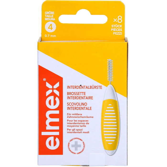 Elmex Interdentalbürsten gelb ISO Größe 4 0,7 mm, 8 St. Interdentalbürsten