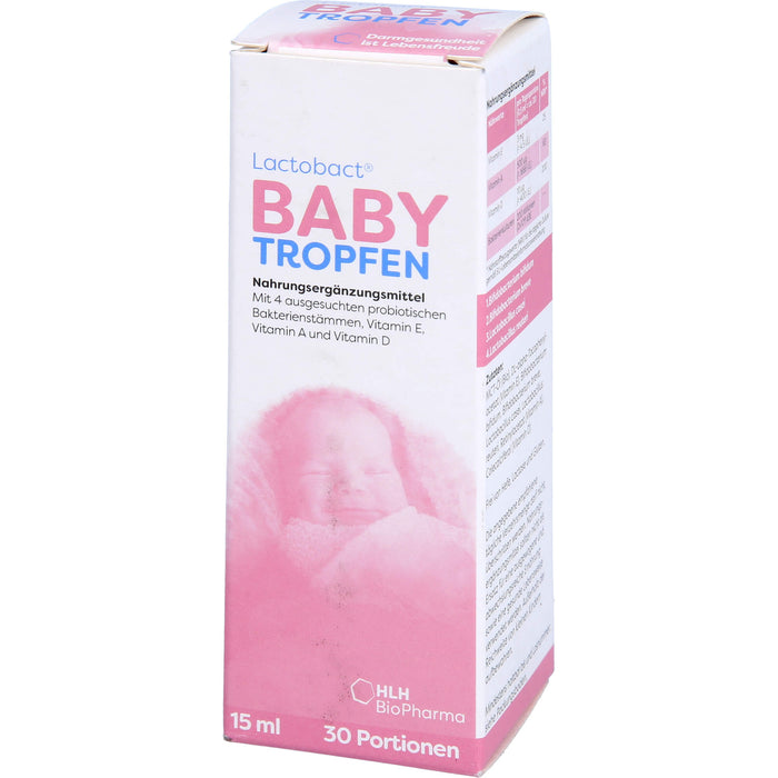 Lactobact Baby Tropfen aktive Bakterien für die Darmflora ab dem Tag der Geburt, 15 ml Solution