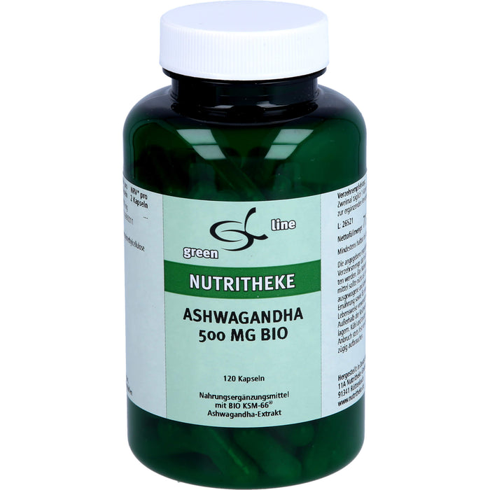 Green Line Nutritheke Ashwagandha 500 mg Bio Kapseln, 120 St. Kapseln
