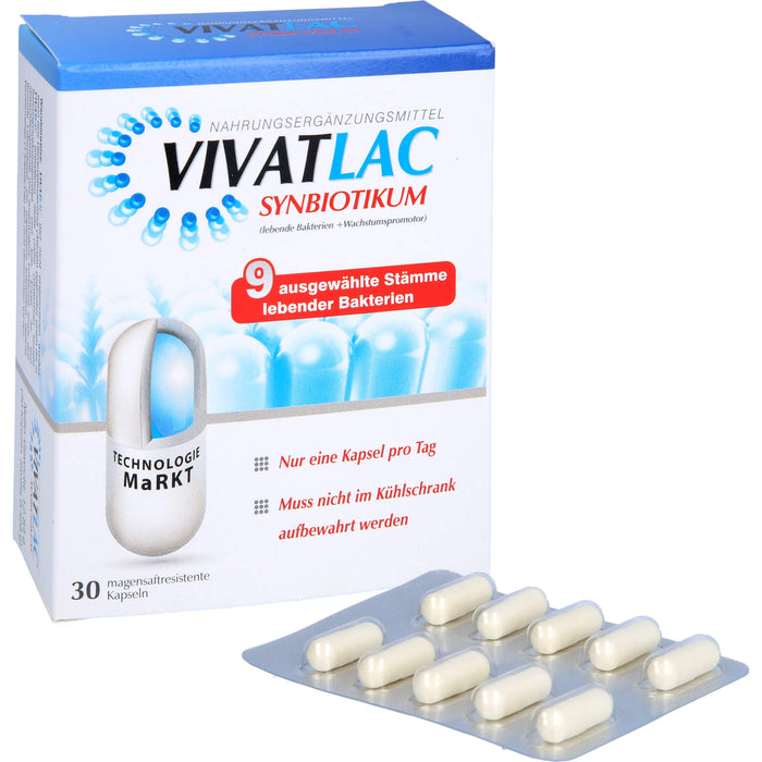 Vivatlac Synbiotikum Kapseln mit lebenden Bakterien, 30 St. Kapseln