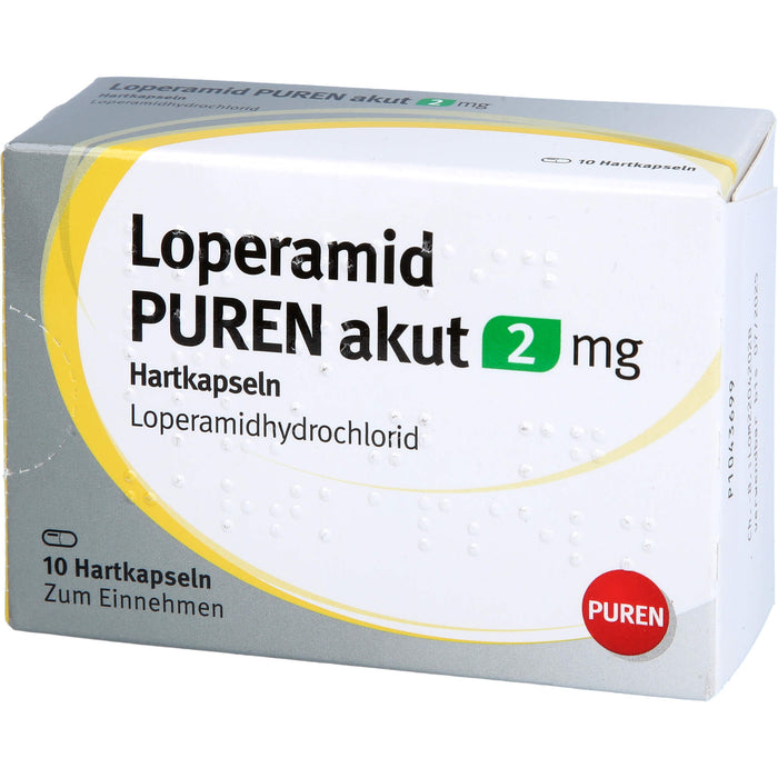 PUREN Loperamid akut 2 mg Hartkapseln zur symptomatischen Behandlung von akuter Diarrhö, 10 pc Capsules