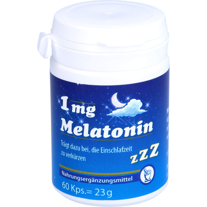 Pharma Peter Melatonin 1 mg Kapseln trägt dazu bei, die Einschlafzeit zu verkürzen, 60 St. Kapseln