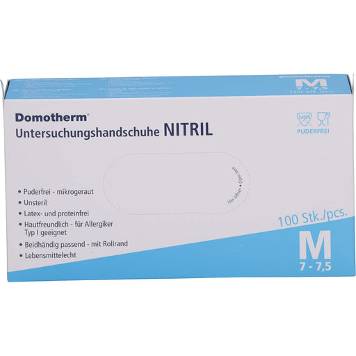 Domotherm Untersuchungshandschuhe Nitril M unsteril puderfrei, 100 St. Handschuhe