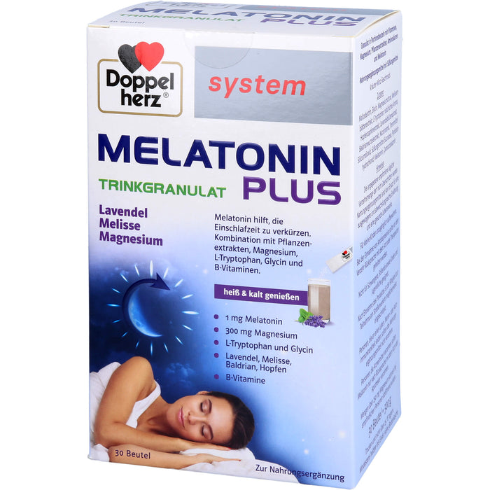 Doppelherz system Melatonin Plus Trinkgranulat zur Verkürzung der Einschlafzeit, 30 pcs. Sachets