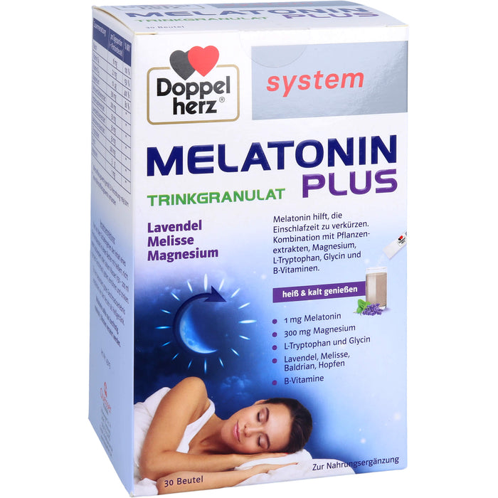 Doppelherz system Melatonin Plus Trinkgranulat zur Verkürzung der Einschlafzeit, 30 pcs. Sachets