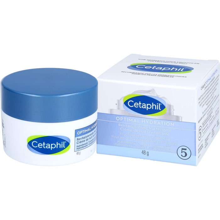 Cetaphil Optimal Hydration revitalisierende Nachtcreme für feuchtigkeitsarme, müde Haut, 48 g Cream