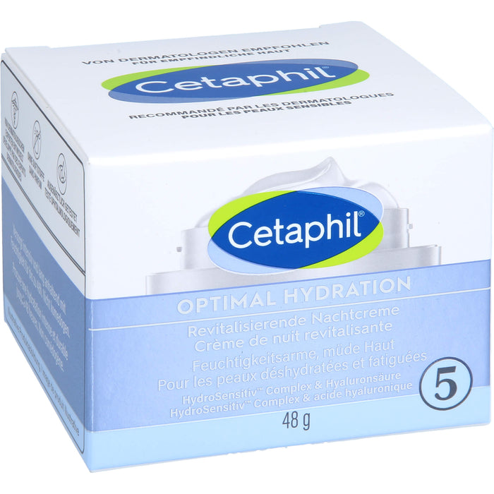 Cetaphil Optimal Hydration revitalisierende Nachtcreme für feuchtigkeitsarme, müde Haut, 48 g Cream