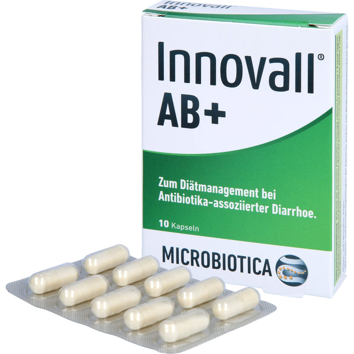 Innovall AB+ Kapseln bei Antibiotika-assoziierter Diarrhoe, 10 St. Kapseln