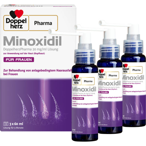 Doppelherz Pharma Minoxidil 20 mg/ml Lösung für anlagebedingtem Haarausfall bei Frauen, 180 ml Lösung