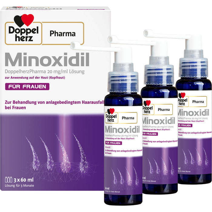 Doppelherz Pharma Minoxidil 20 mg/ml Lösung für anlagebedingtem Haarausfall bei Frauen, 180 ml Lösung
