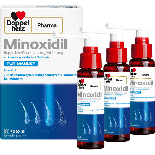 Doppelherz Pharma Minoxidil 50 mg/ml Lösung für anlagebedingtem Haarausfall bei Männern, 180 ml Lösung