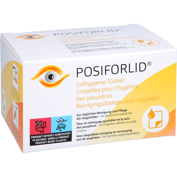 POSIFORLID Lidhygiene-Tücher zur täglichen Reinigung und Pflege der Augenlider, 50 pcs. Cloths