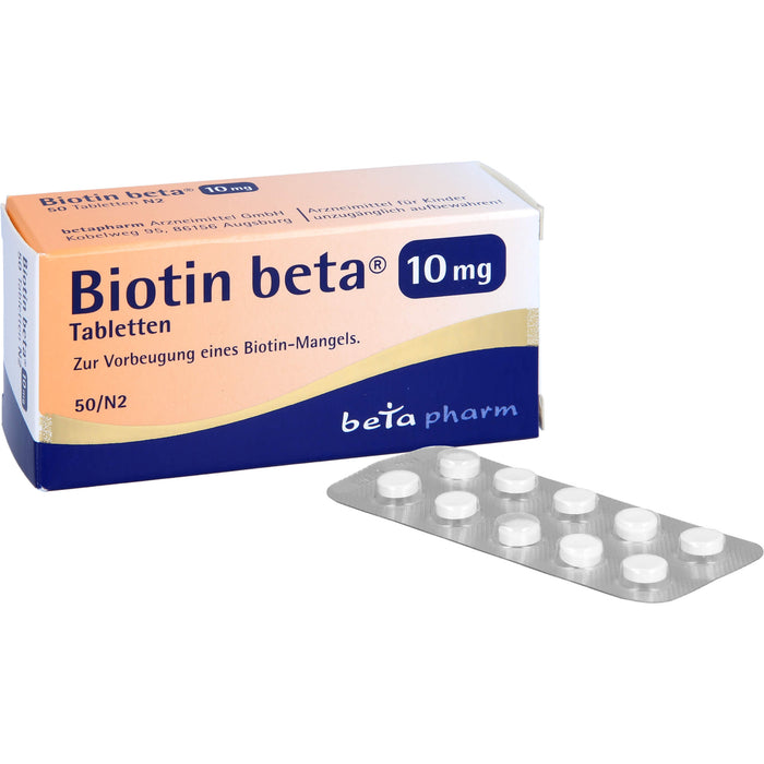Biotin beta 10 mg Tabletten zur Vorbeugung einens Biotin-Mangels, 50 pcs. Tablets