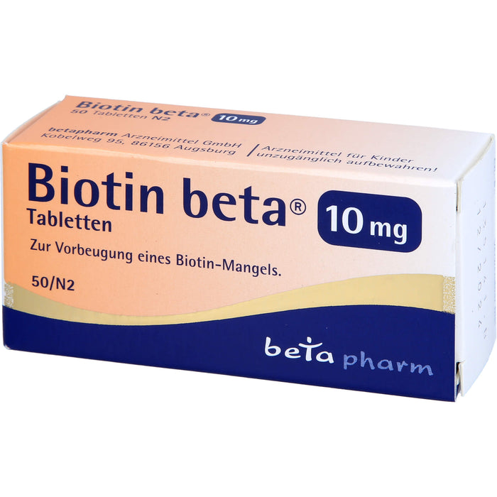 Biotin beta 10 mg Tabletten zur Vorbeugung einens Biotin-Mangels, 50 pcs. Tablets