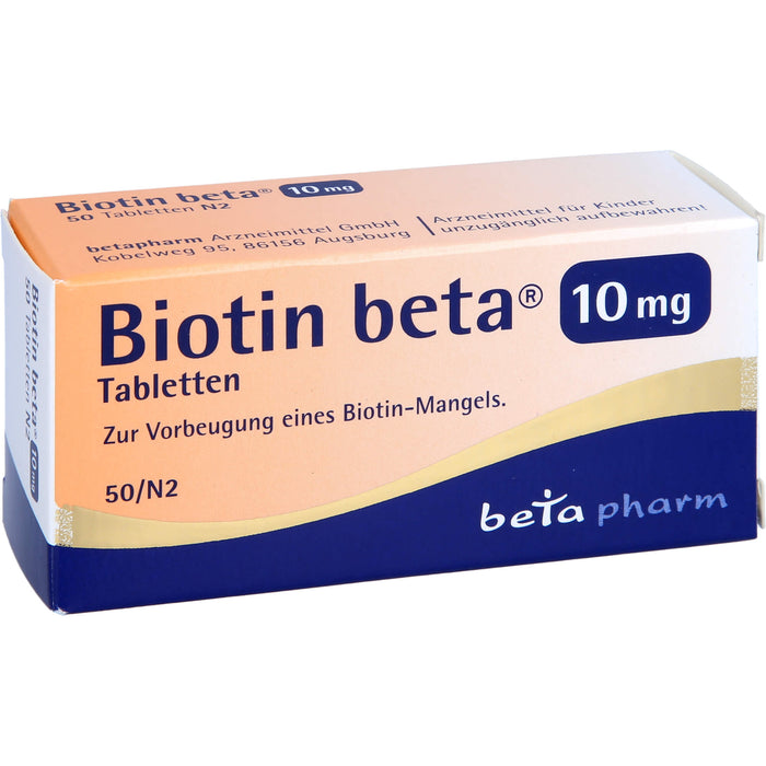 Biotin beta 10 mg Tabletten zur Vorbeugung einens Biotin-Mangels, 50 pcs. Tablets