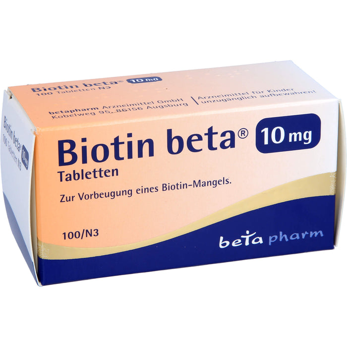 Biotin beta 10 mg Tabletten zur Vorbeugung einens Biotin-Mangels, 100 pc Tablettes