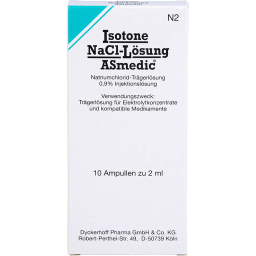 Isotone NaCl-Lösung ASmedic®, Natriumchlorid-Trägerlösung 0,9% Injektionslösung, 2 ml, 10X2 ml ILO