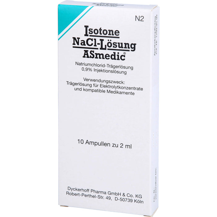 Isotone NaCl-Lösung ASmedic®, Natriumchlorid-Trägerlösung 0,9% Injektionslösung, 2 ml, 10X2 ml ILO