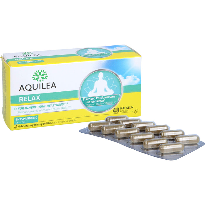 AQUILEA Relax Kapseln für innere Ruhe bei Stress, 48 pcs. Capsules