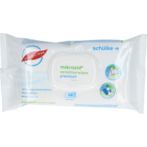 Mikrozid Sensitive Wipes Desinfektionstücher zur reinigenden Desinfektion empfindlicher Flächen und sensibler Medizinprodukte., 50 St. Tücher