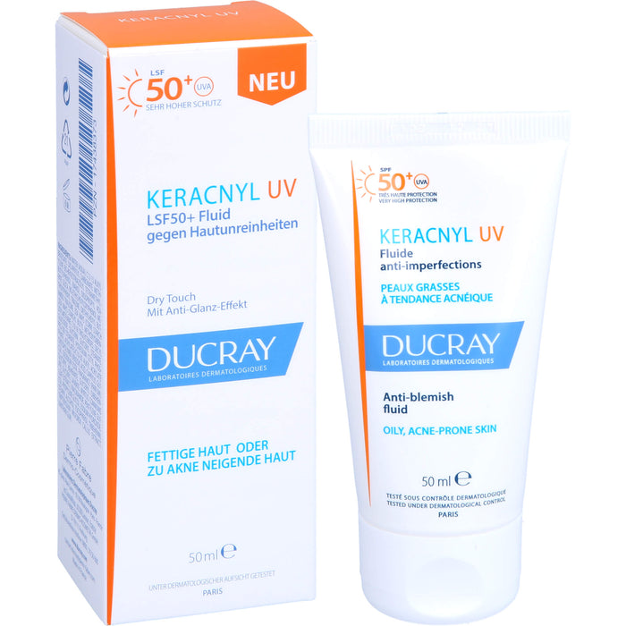 DUCRAY KERACNYL UV LSF 50+ Fluid gegen Hautunreinheiten, 50 ml Crème
